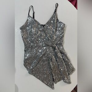 Silver Sequin Top